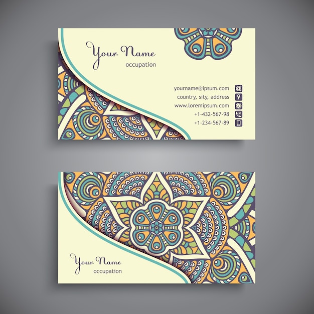 Business card. Vintage decorative elements.