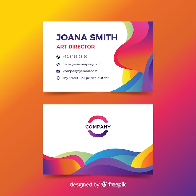 Vector business card with abstract design