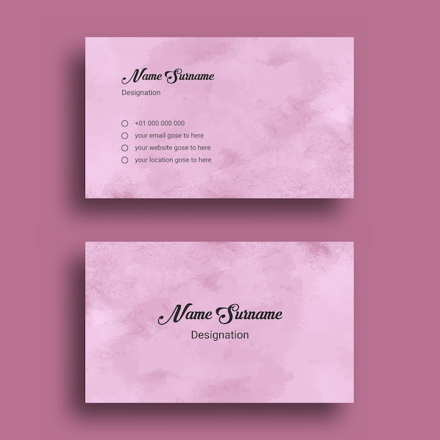 Vector business card, with abstract splash watercolor background design template