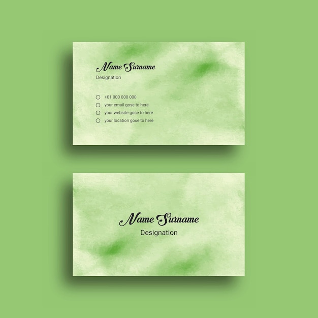 Business card, with abstract splash watercolor background design template