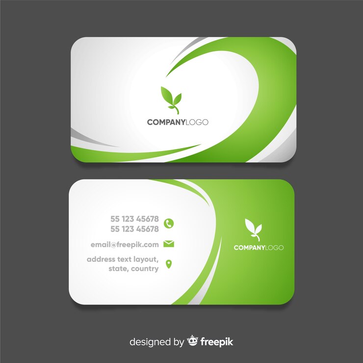 वेक्टर business card with abstract wavy shapes