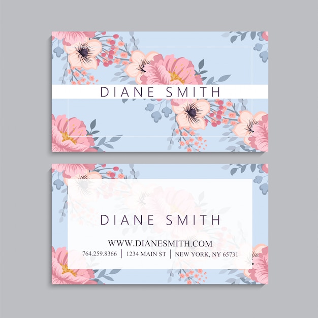 Business card with beautiful flowers.