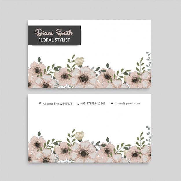 Business card with beautiful flowers.