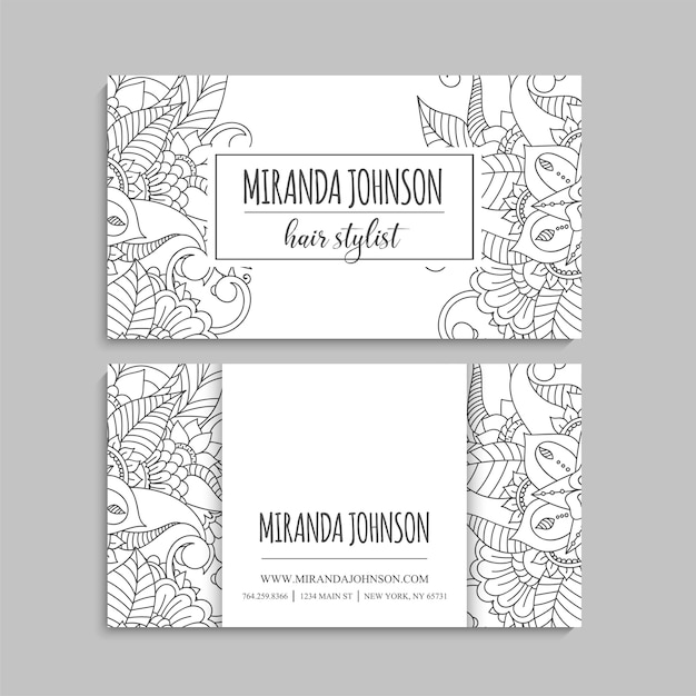 Business card with beautiful flowers