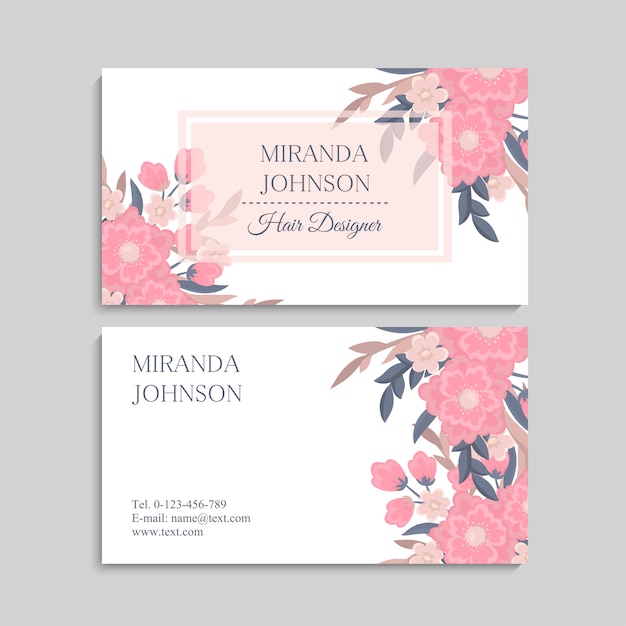 Business card with beautiful flowers