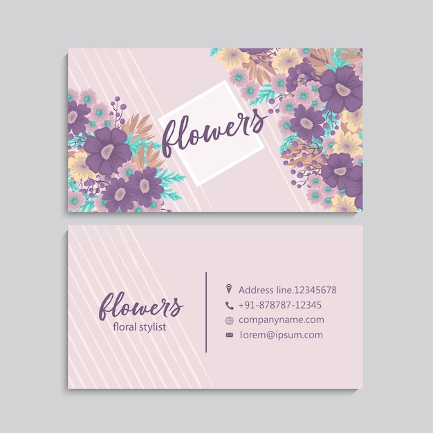 Business card with beautiful flowers.