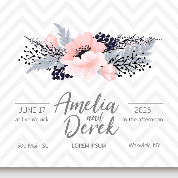 Business card with beautiful flowers