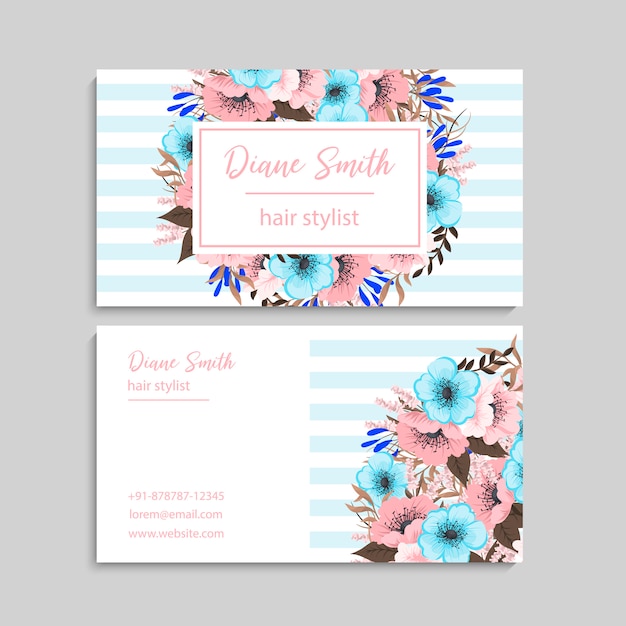 Business card with beautiful flowers.