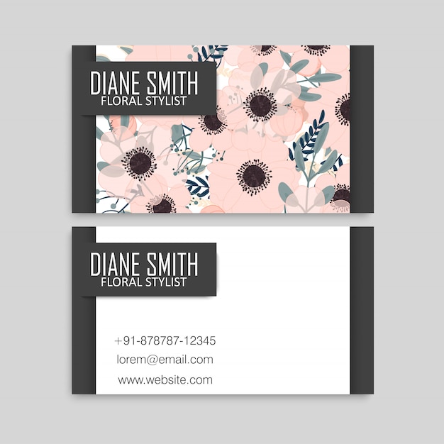 Business card with beautiful flowers.