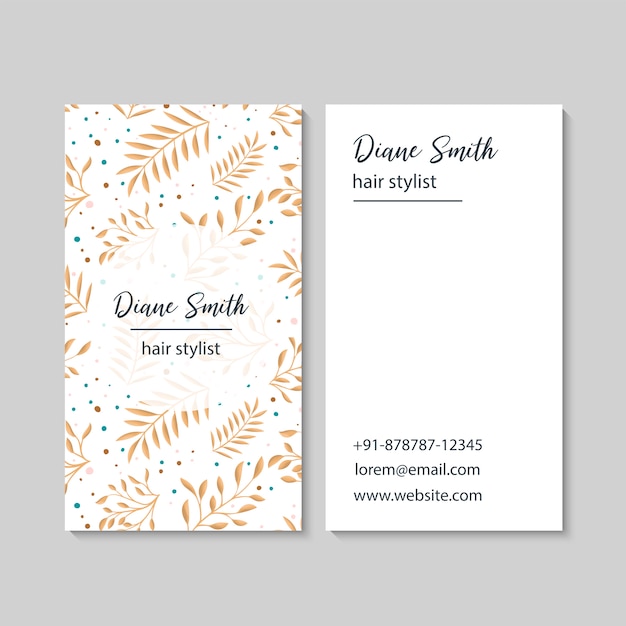 Business card with beautiful flowers