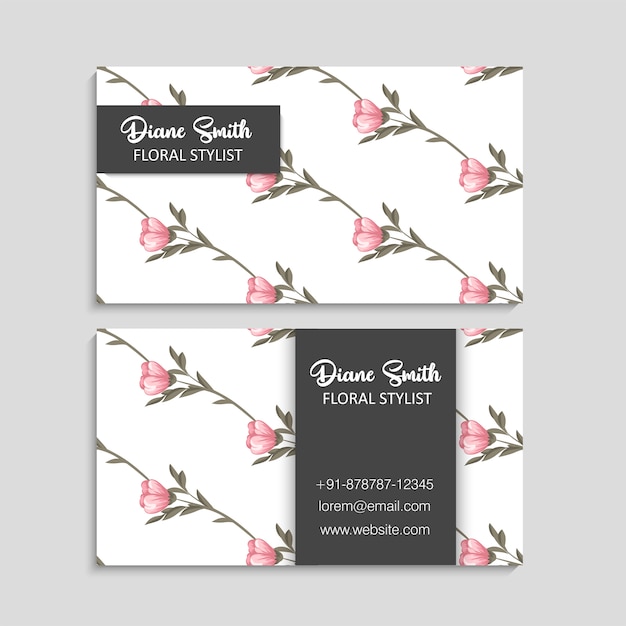 Business card with beautiful flowers