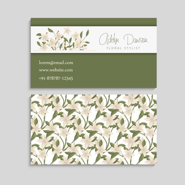 Business card with beautiful flowers