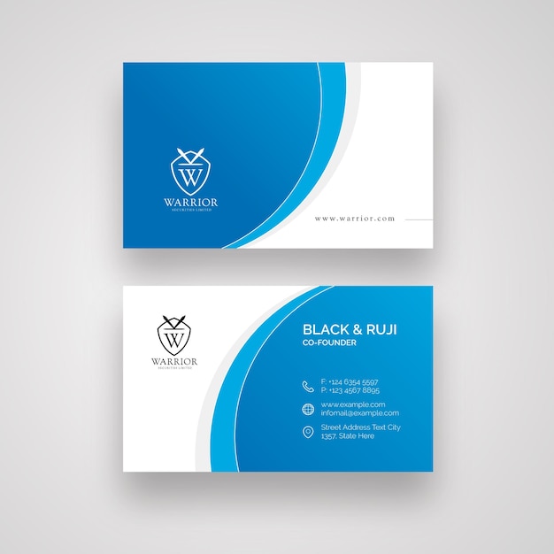 Business Card with Blue Accent