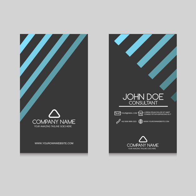 Business Card with Blue Line