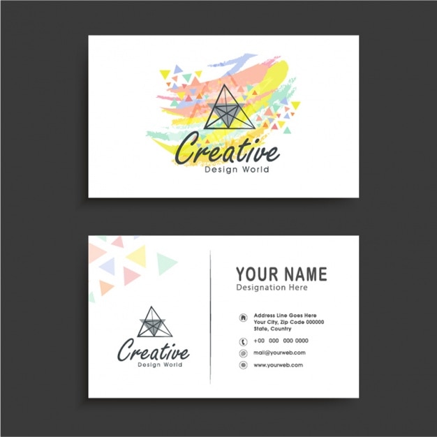 Vector business card with colorful abstract stain