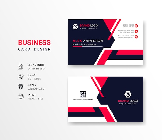 Business card with company logo abstract background visiting card for corporate and personal use