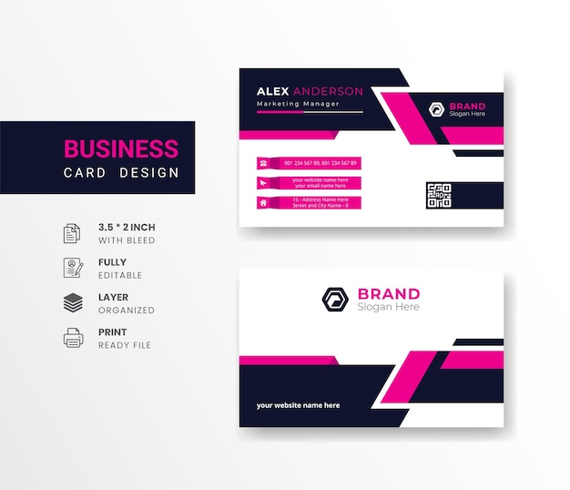 Business card with company logo abstract background visiting card for corporate and personal use