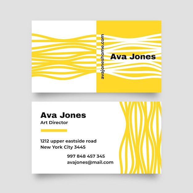 Business card with distorted lines