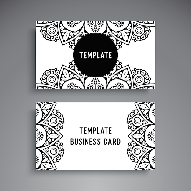 Business card with floral mandala