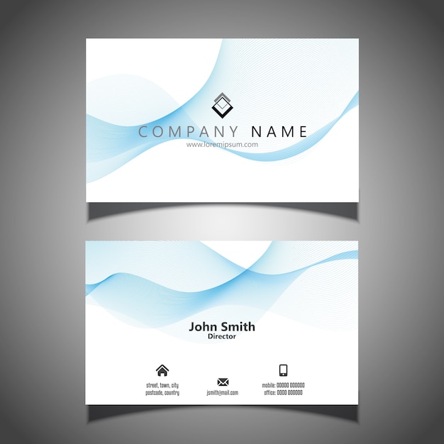 Vector business card with flowing lines design