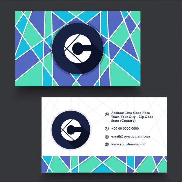 Vector business card with geometric shapes