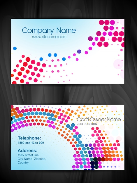 Business card with halftone design