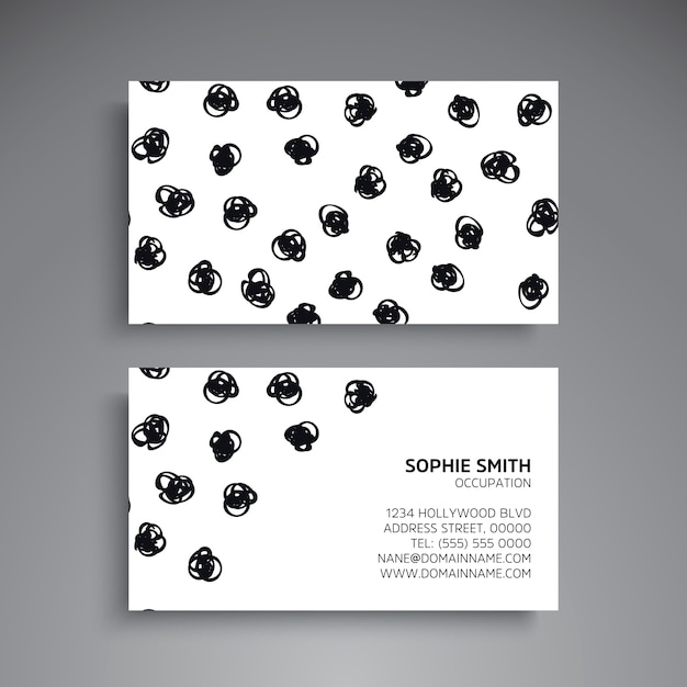 Business card with hand drawn circles