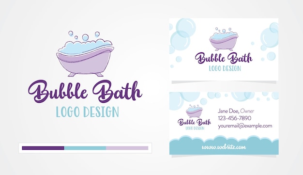 Business Card with Logo Set for a Bubble Bath Soap Brand