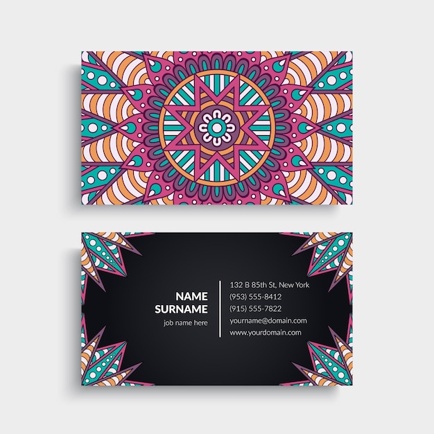 Business card with mandala concept