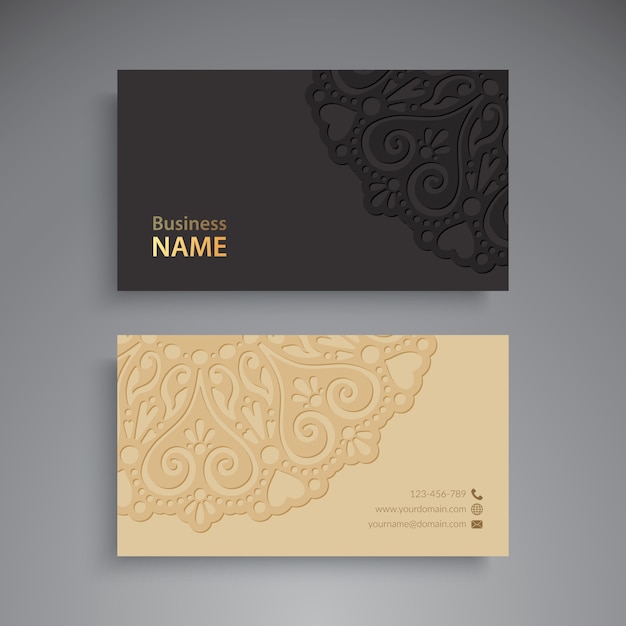 Business card with mandalas