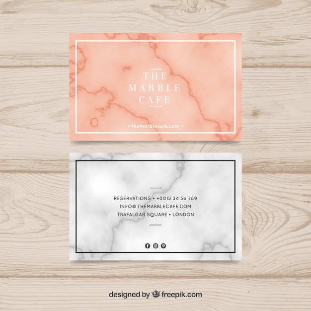 Business card with marble texture