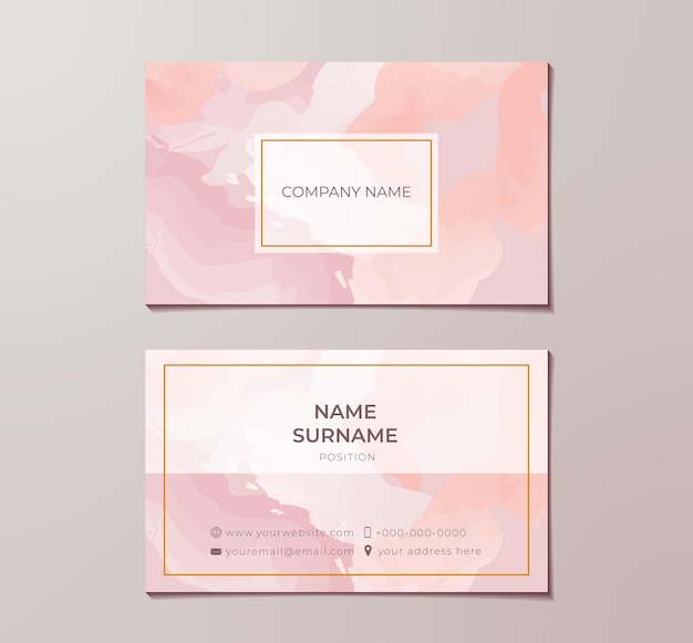 Vector business card with marble texture