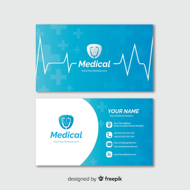 Business card with medical concept in professional style