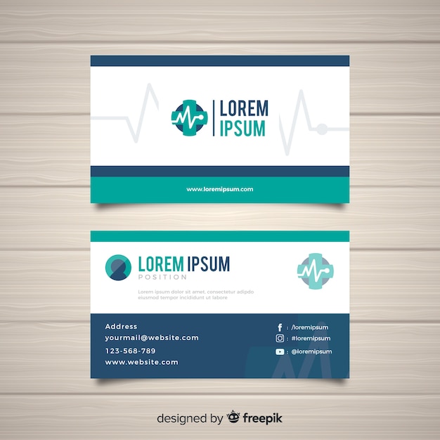 Business card with medical design