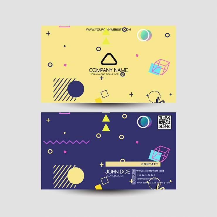Vector 멤피스 스타일의 명함