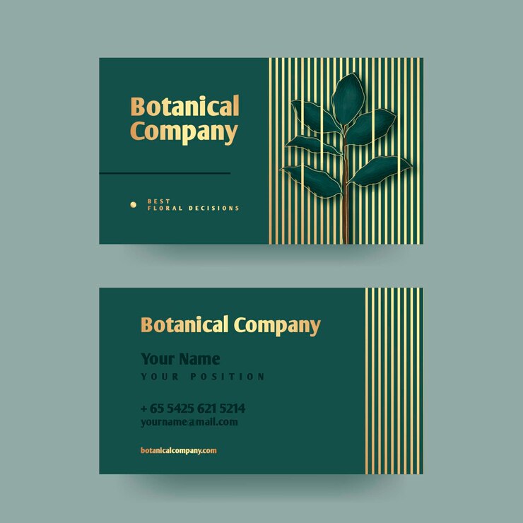 Vector business card with natural motifs