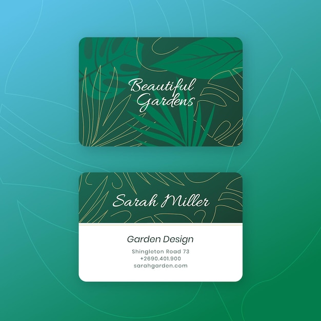 Vector business card with natural motifs