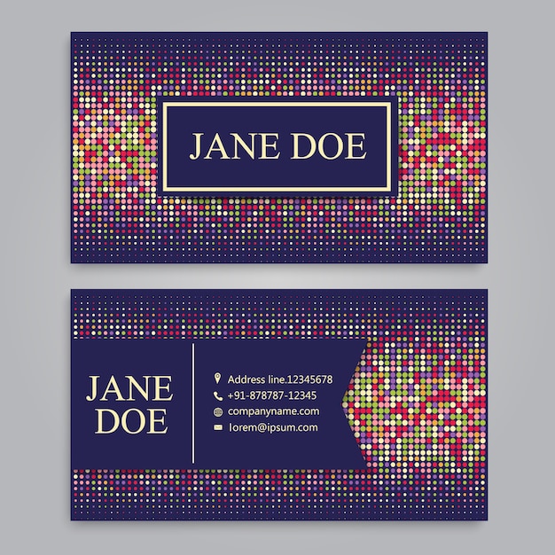 Business card with pixel design