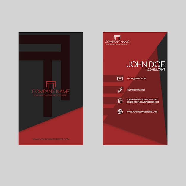 Vector business card with red color