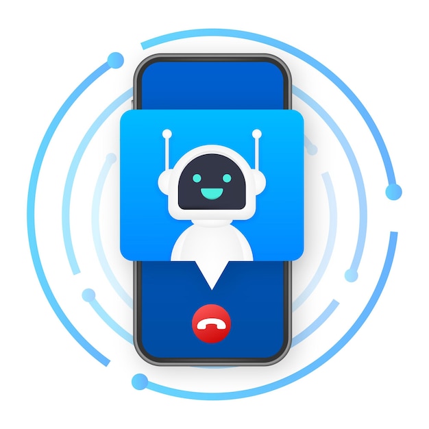ロボコール付き名刺。携帯電話。ロボコール。 Cpam。ベクトルストックイラスト。