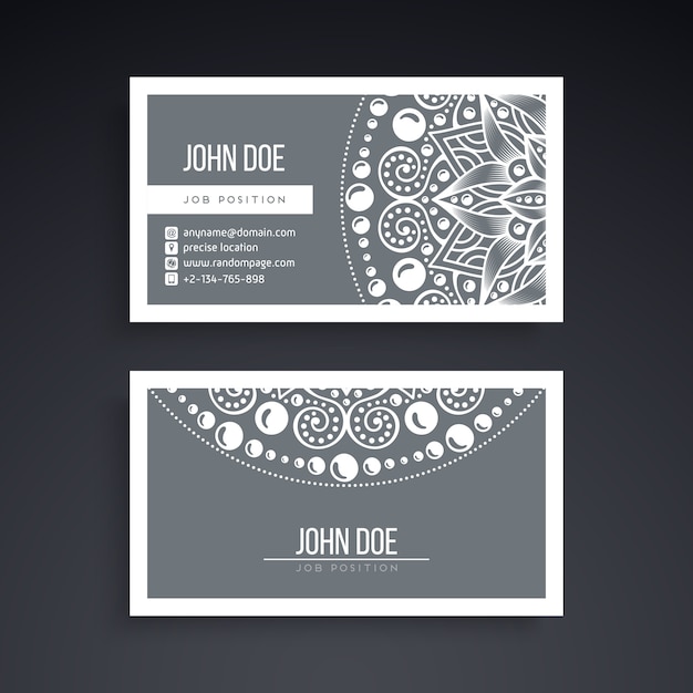 Business card with vintage decorative elements