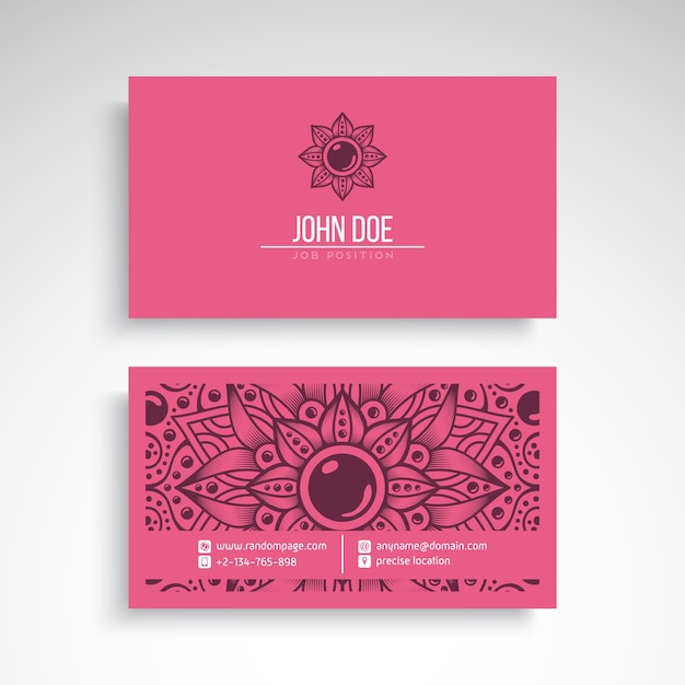 Business card with vintage decorative elements
