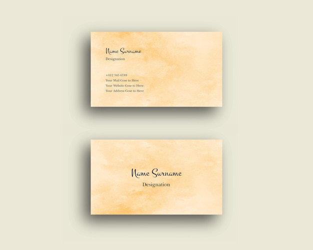 Business Card Wtih Abstract Watercolor shading brush design Texture