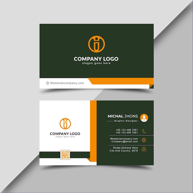 Business card yellow corporate professional