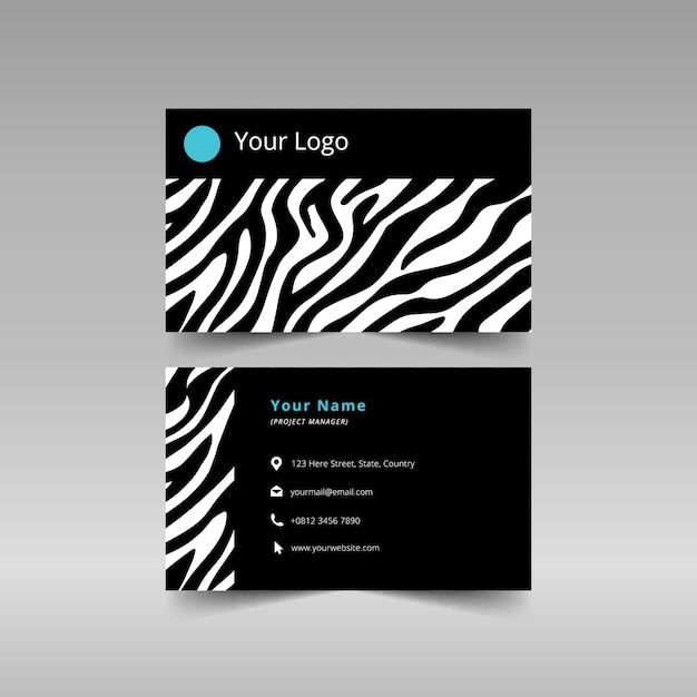 Business card zebra theme