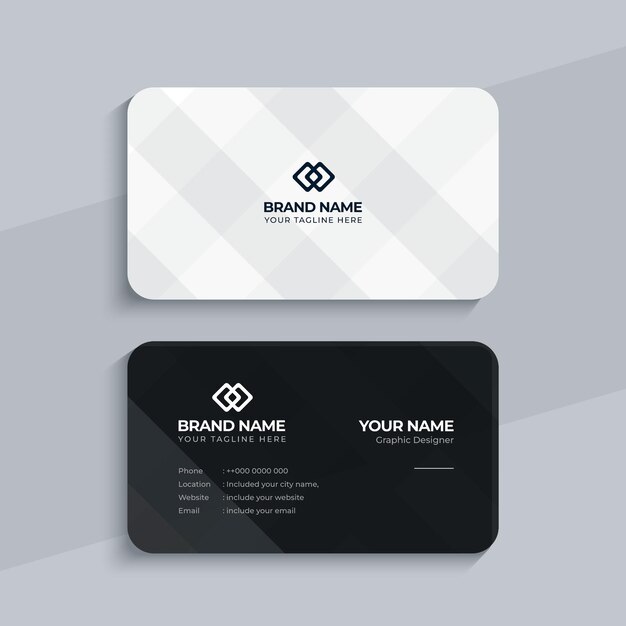 Vector business cards design clean modern minimal style white and black templates