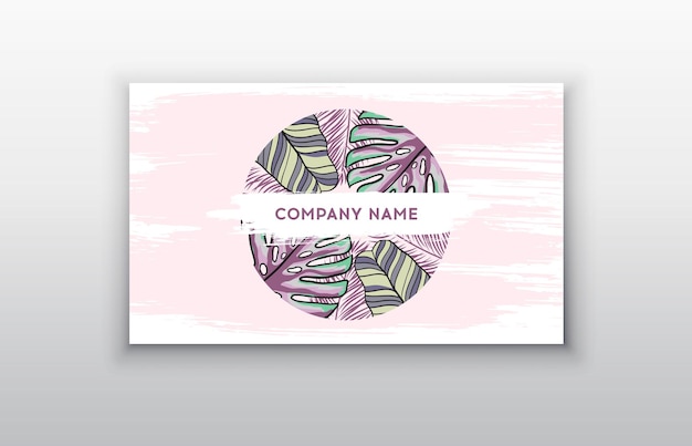 Business cards design tropical leaf Vector illustration Corporate identity templates in tropical style