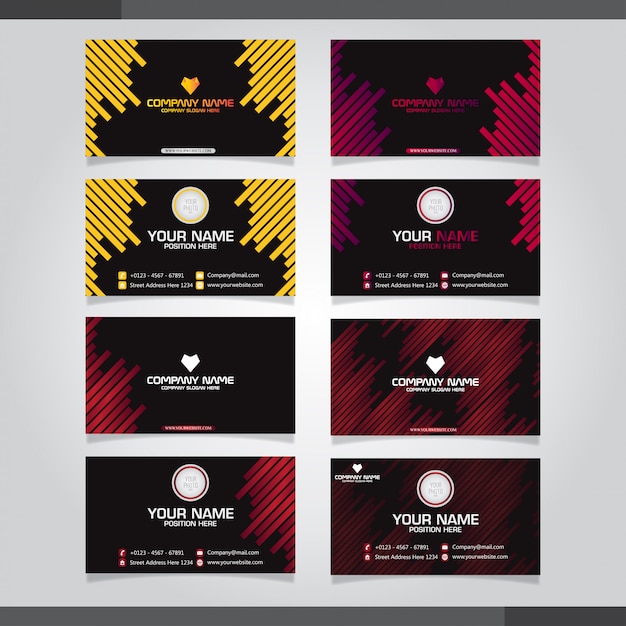 Vector business cards set