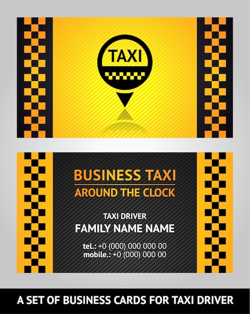 Business cards taxi driver