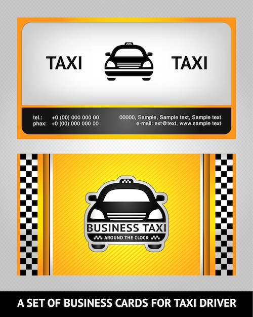 Vector business cards taxi - set